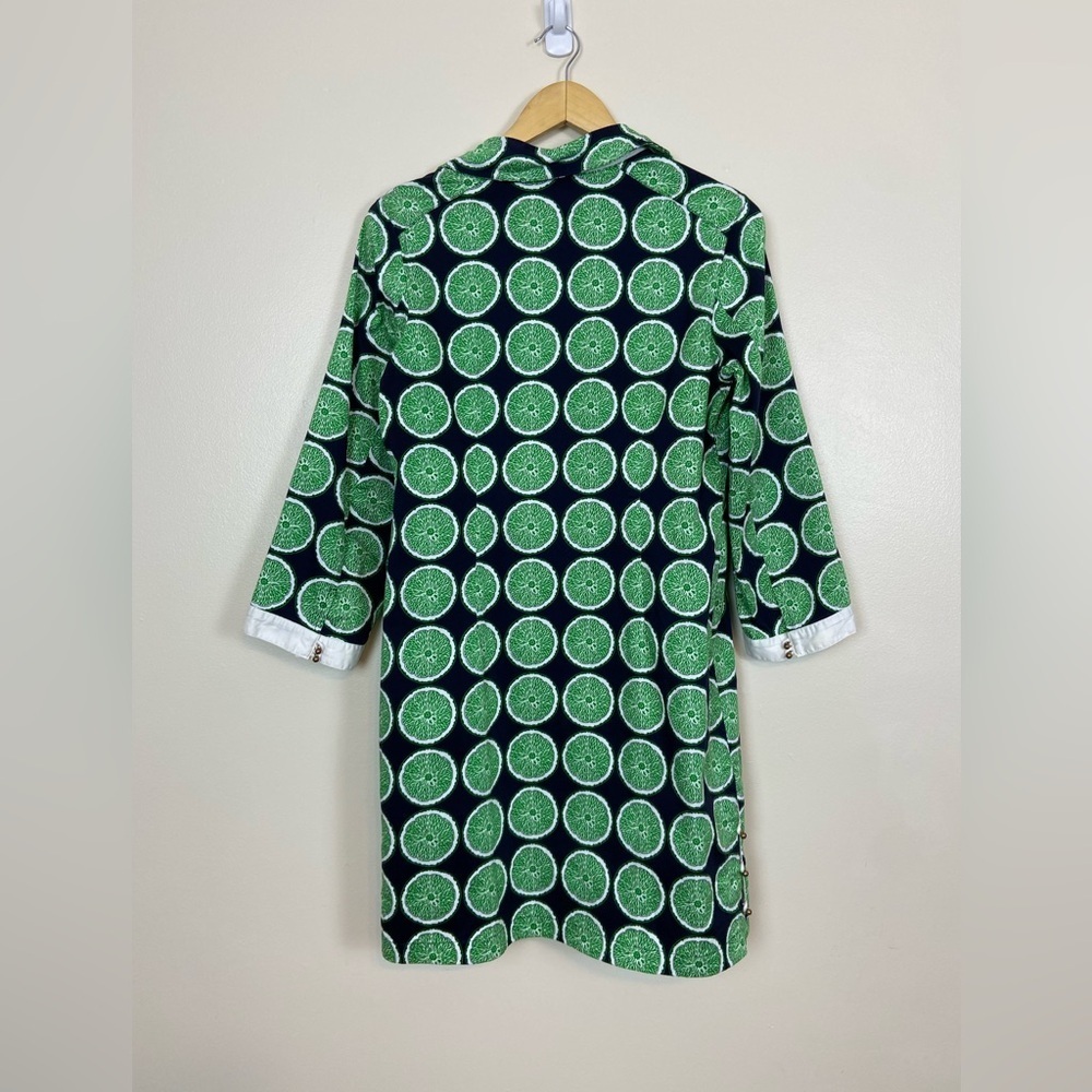 Elizabeth McKay Lime Print Tunic Dress Size 8 Citrus Retro Preppy Resortwear - Picture 9 of 10